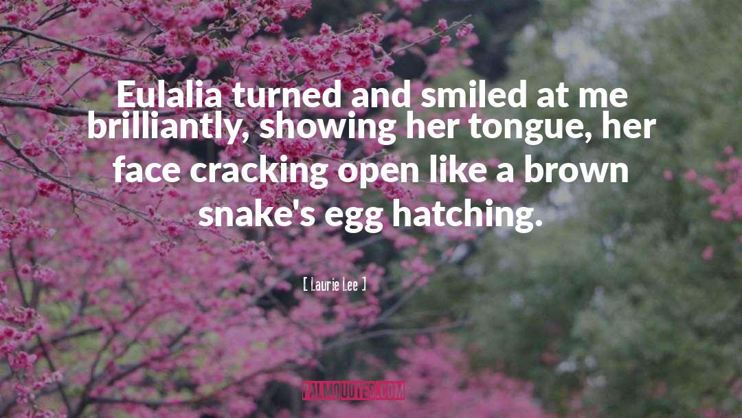 Laurie Lee Quotes: Eulalia turned and smiled at