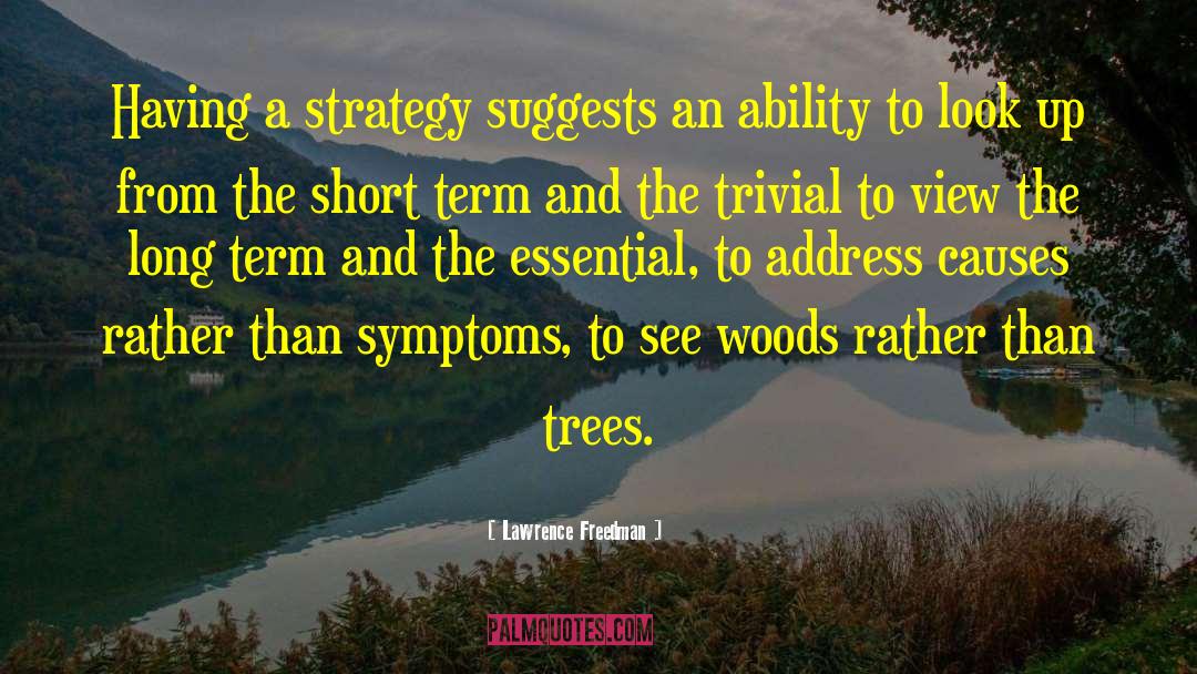 Lawrence Freedman Quotes: Having a strategy suggests an