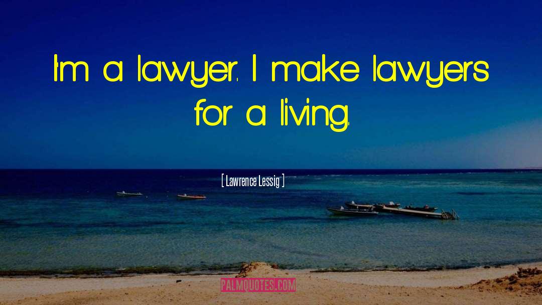 Lawrence Lessig Quotes: I'm a lawyer. I make