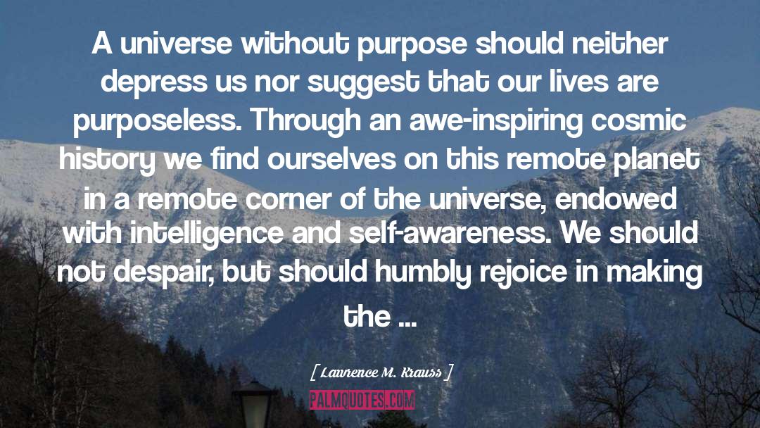 Lawrence M. Krauss Quotes: A universe without purpose should