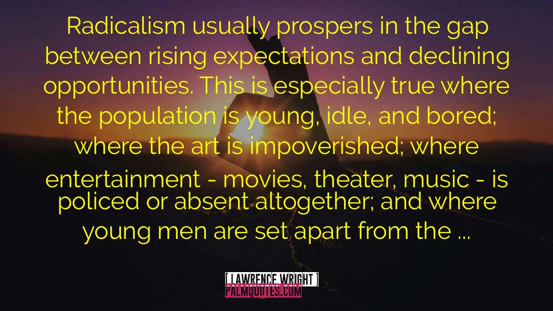 Lawrence Wright Quotes: Radicalism usually prospers in the