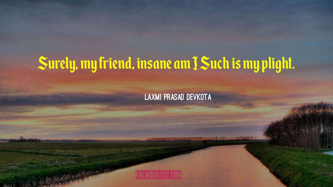 Laxmi Prasad Devkota Quotes: Surely, my friend, insane am