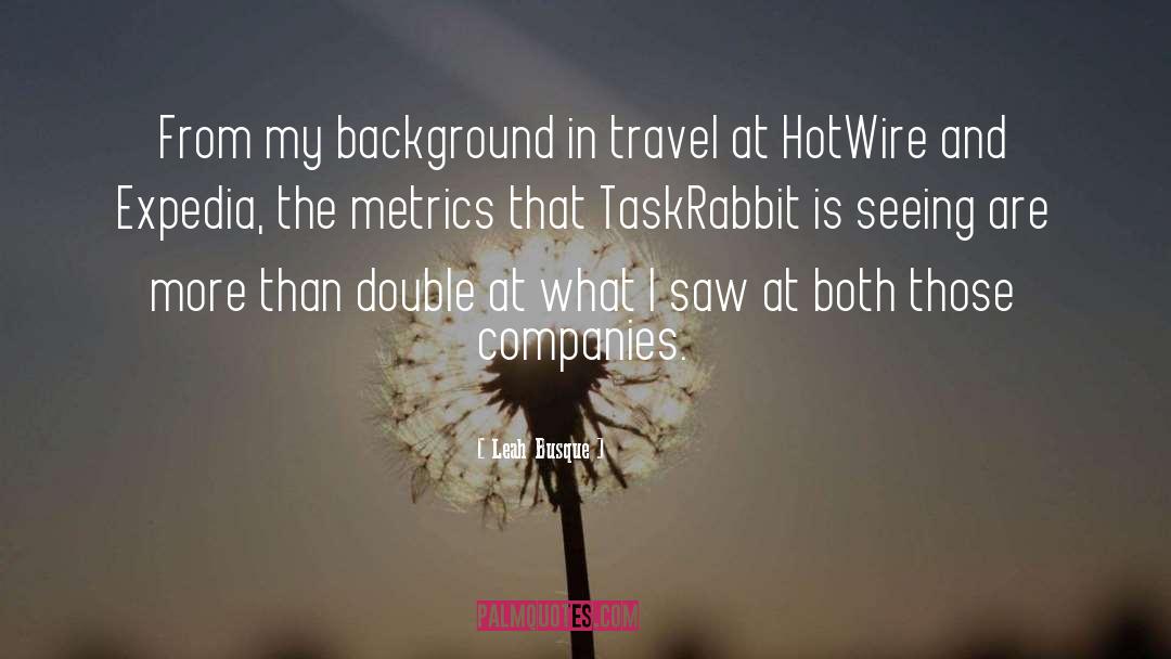 Leah Busque Quotes: From my background in travel