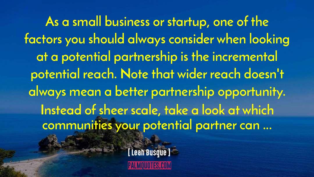 Leah Busque Quotes: As a small business or