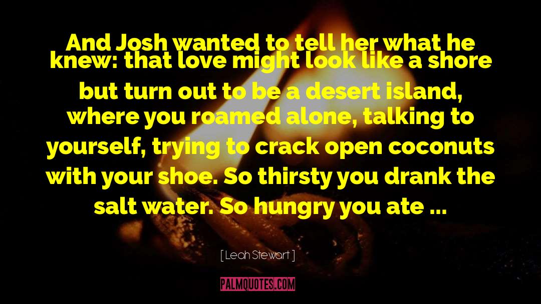 Leah Stewart Quotes: And Josh wanted to tell