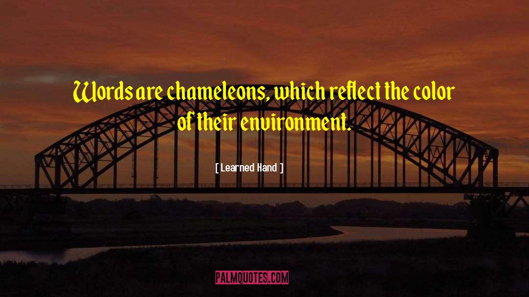 Learned Hand Quotes: Words are chameleons, which reflect