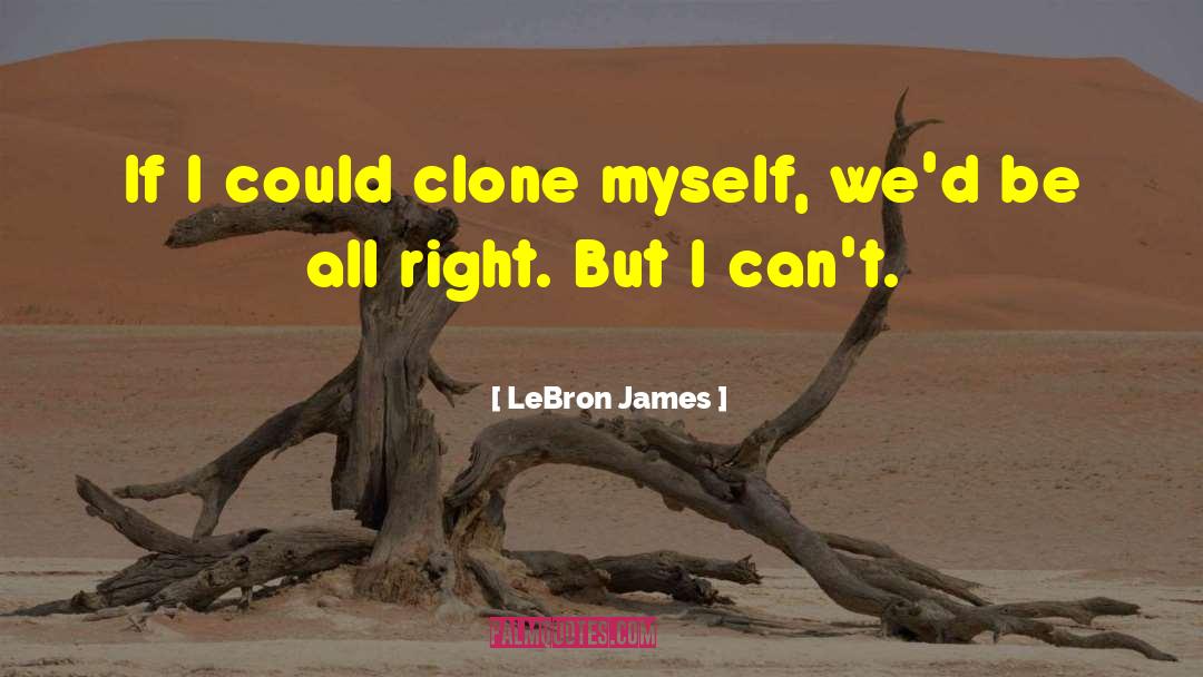 LeBron James Quotes: If I could clone myself,