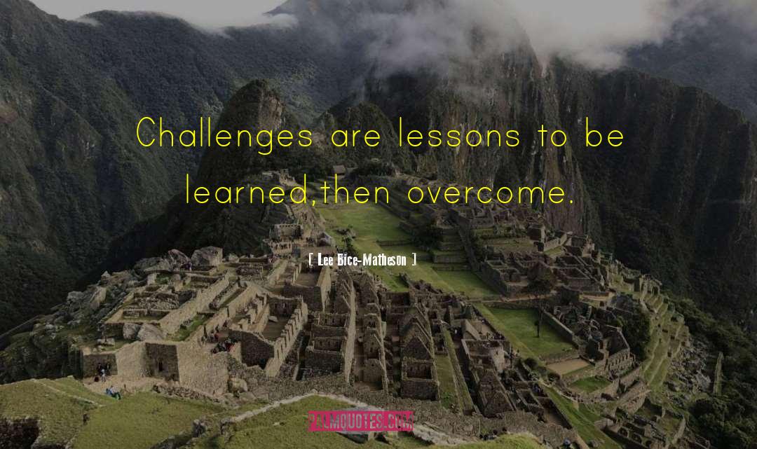 Lee Bice-Matheson Quotes: Challenges are lessons to be