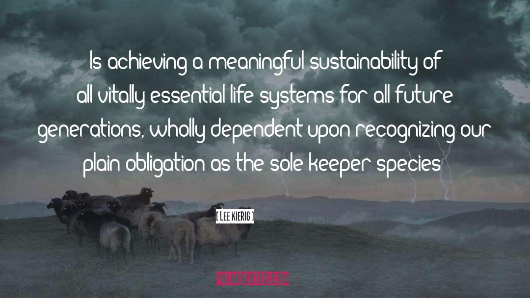 Lee Kierig Quotes: Is achieving a meaningful sustainability