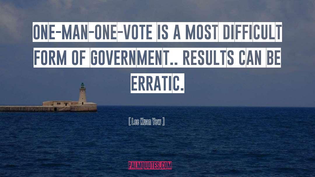 Lee Kuan Yew Quotes: One-man-one-vote is a most difficult