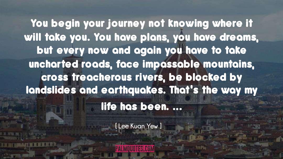 Lee Kuan Yew Quotes: You begin your journey not