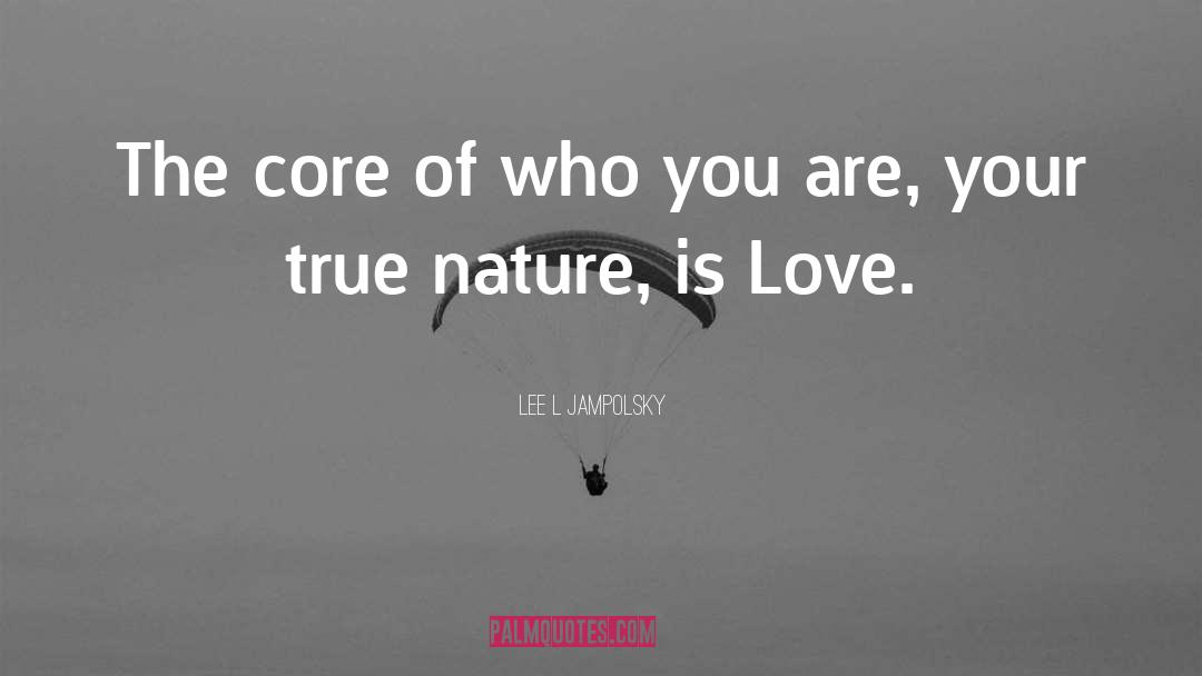 Lee L Jampolsky Quotes: The core of who you