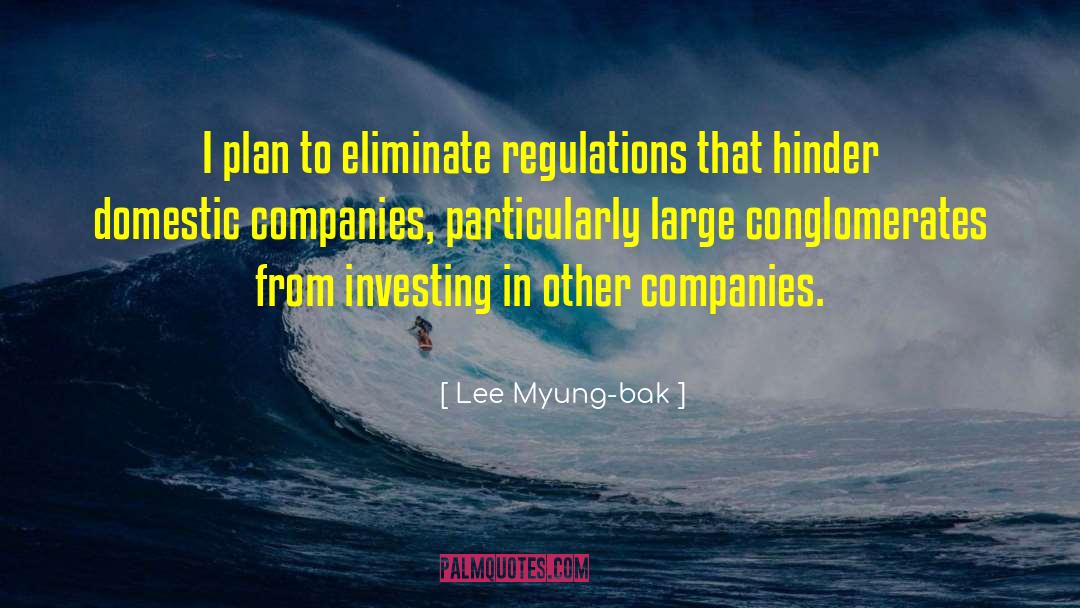 Lee Myung-bak Quotes: I plan to eliminate regulations