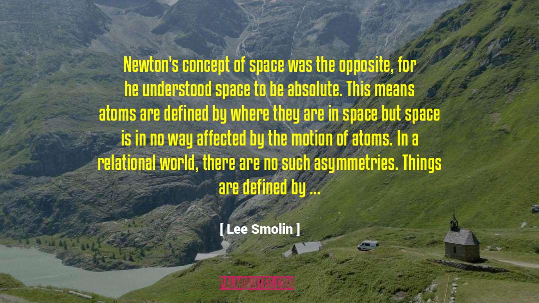 Lee Smolin Quotes: Newton's concept of space was