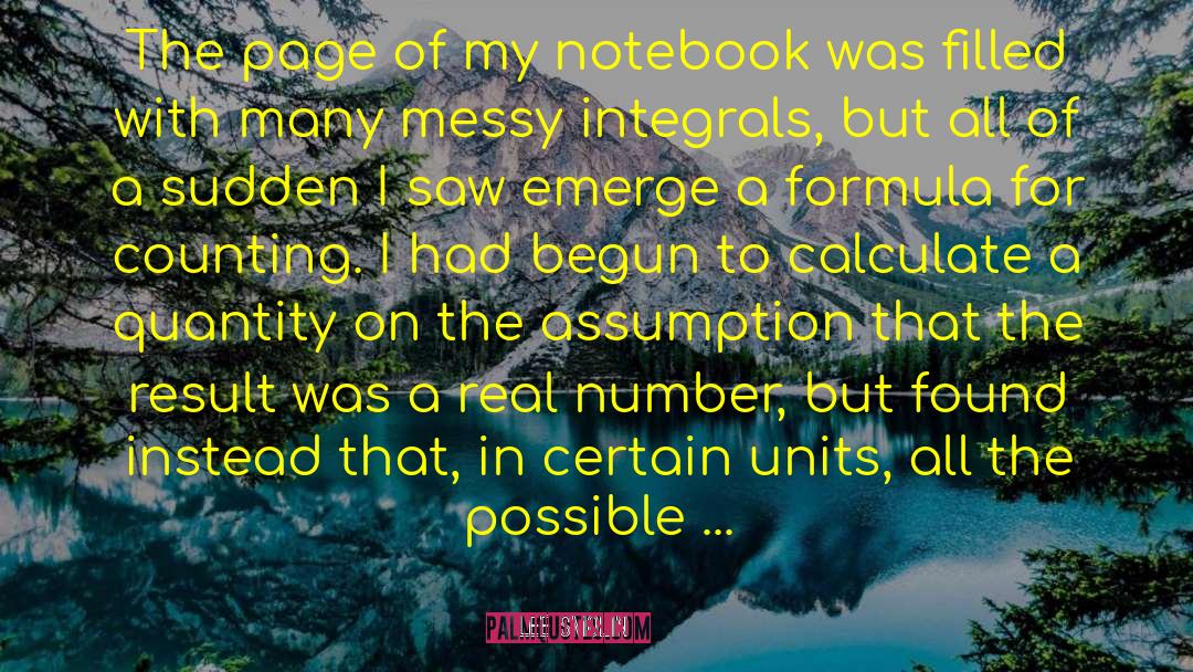 Lee Smolin Quotes: The page of my notebook