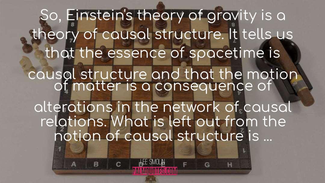 Lee Smolin Quotes: So, Einstein's theory of gravity