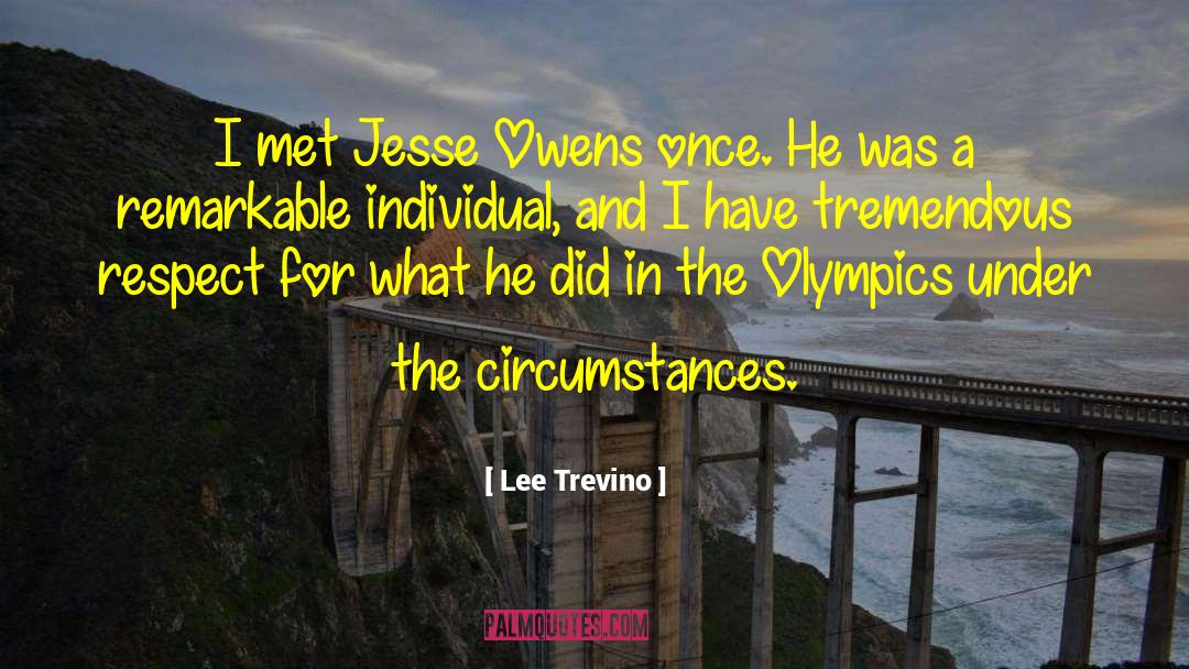 Lee Trevino Quotes: I met Jesse Owens once.