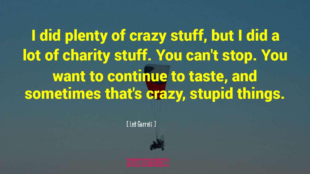 Leif Garrett Quotes: I did plenty of crazy