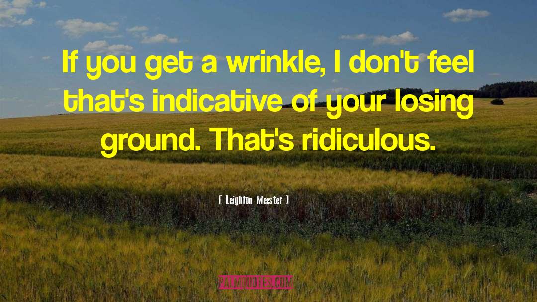 Leighton Meester Quotes: If you get a wrinkle,