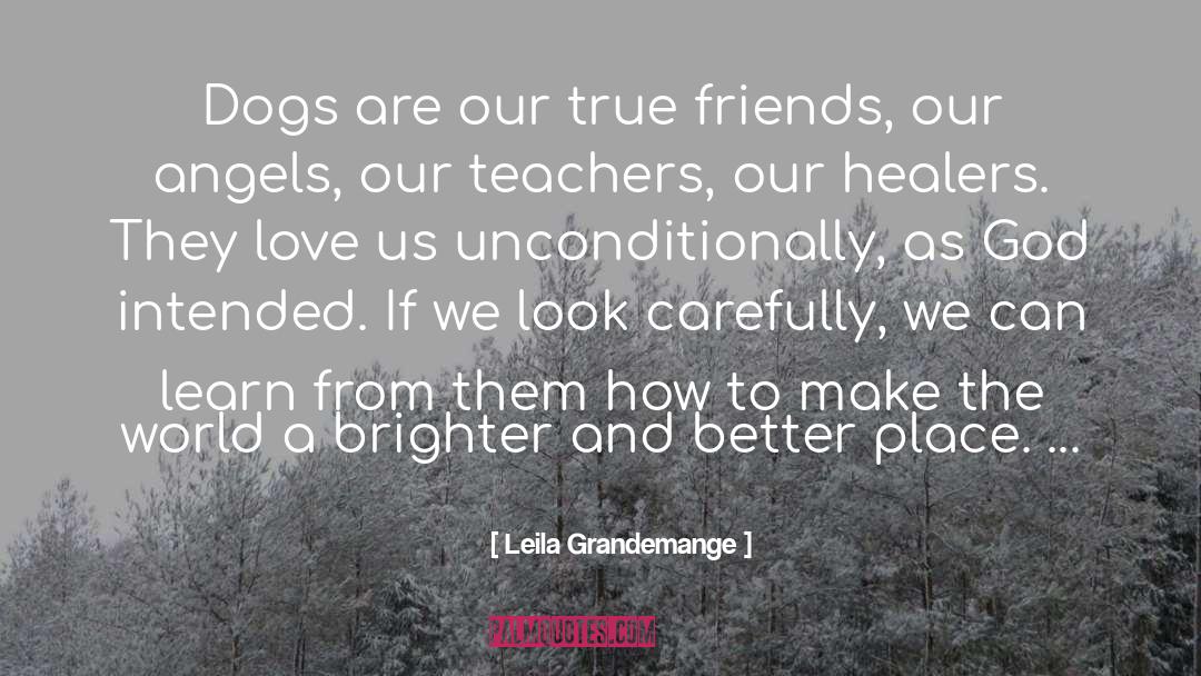 Leila Grandemange Quotes: Dogs are our true friends,