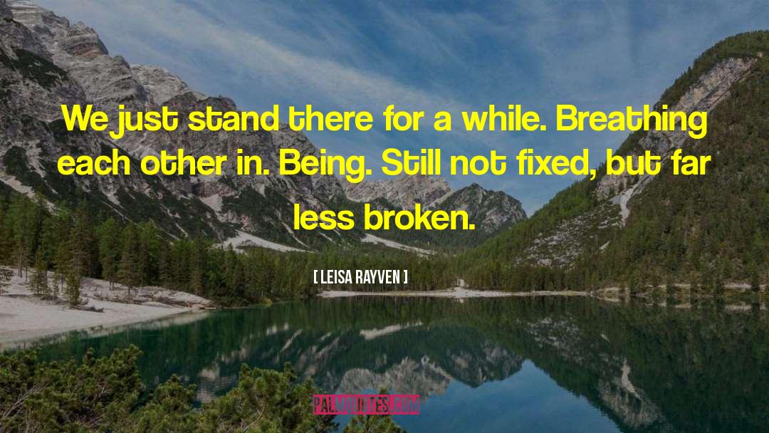 Leisa Rayven Quotes: We just stand there for