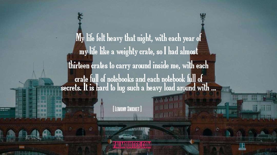 Lemony Snicket Quotes: My life felt heavy that