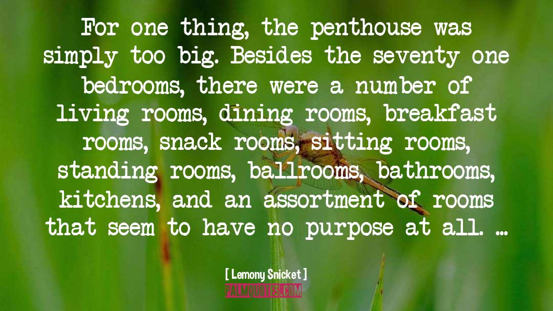 Lemony Snicket Quotes: For one thing, the penthouse