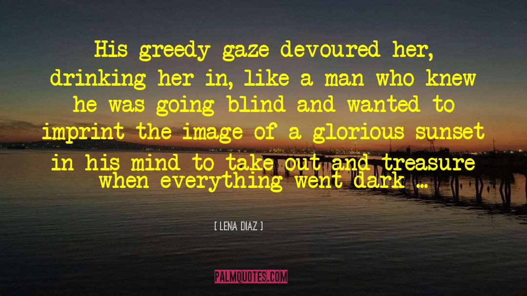 Lena Diaz Quotes: His greedy gaze devoured her,