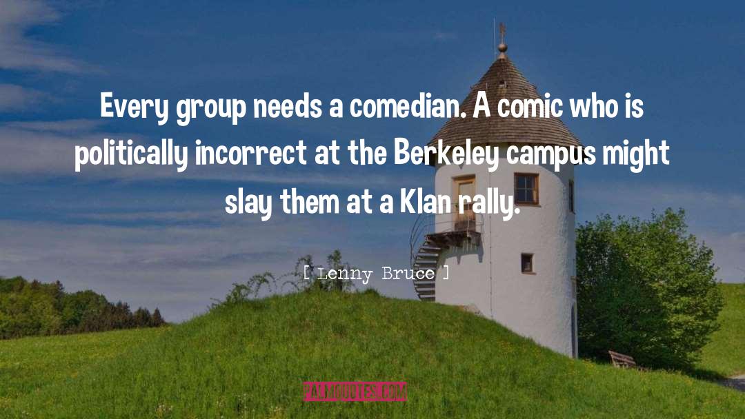 Lenny Bruce Quotes: Every group needs a comedian.
