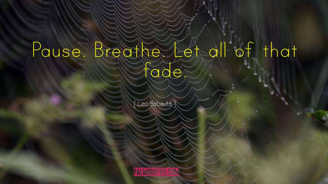 Leo Babauta Quotes: Pause. Breathe. Let all of
