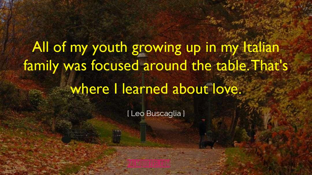 Leo Buscaglia Quotes: All of my youth growing