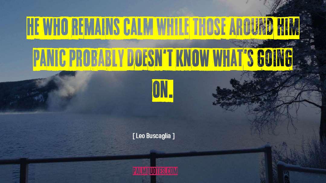 Leo Buscaglia Quotes: He who remains calm while