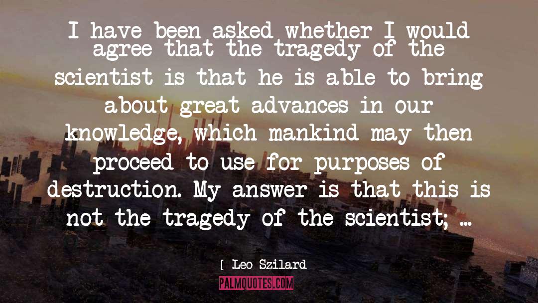 Leo Szilard Quotes: I have been asked whether