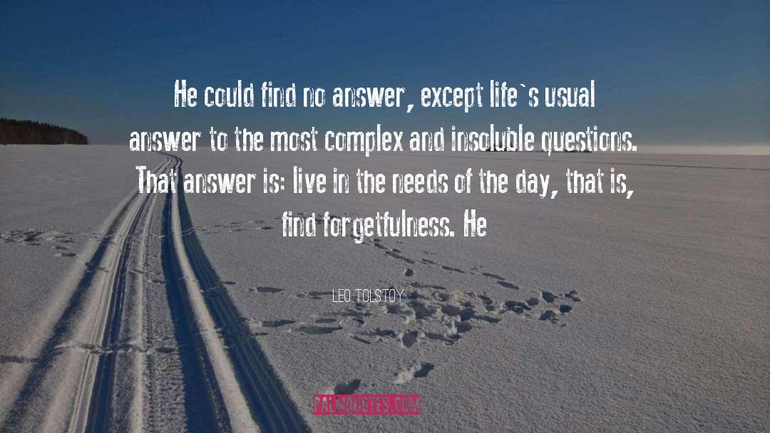 Leo Tolstoy Quotes: He could find no answer,