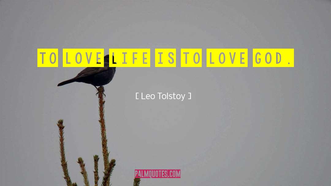 Leo Tolstoy Quotes: To love life is to