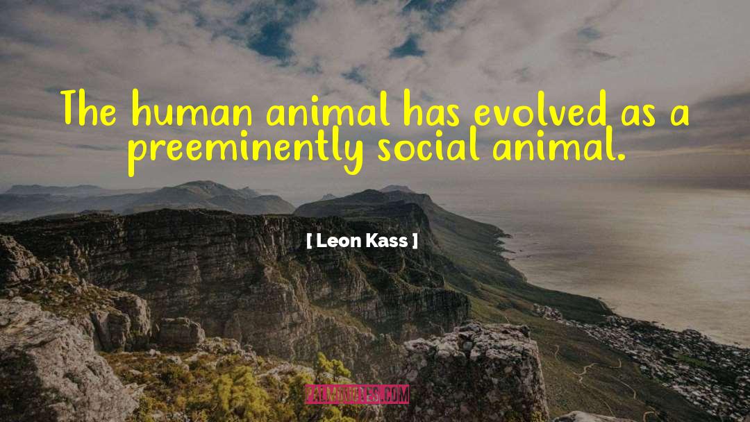 Leon Kass Quotes: The human animal has evolved