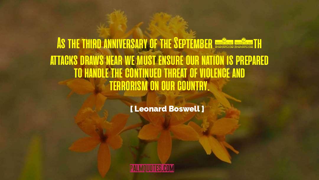 Leonard Boswell Quotes: As the third anniversary of