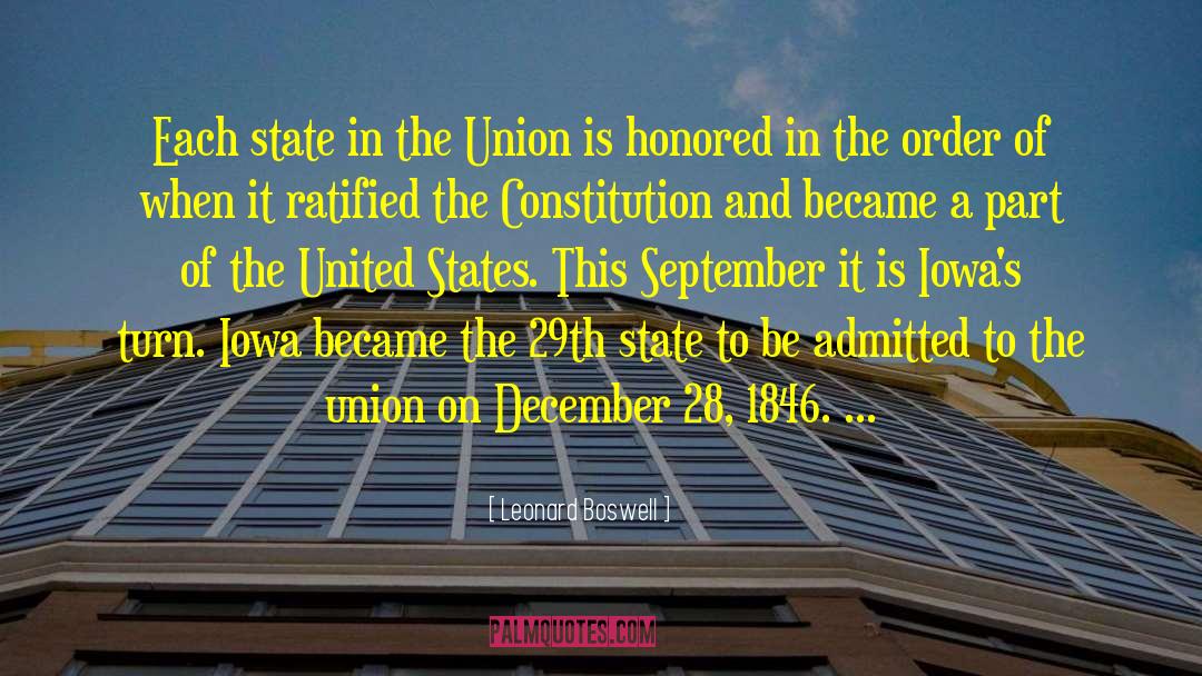 Leonard Boswell Quotes: Each state in the Union