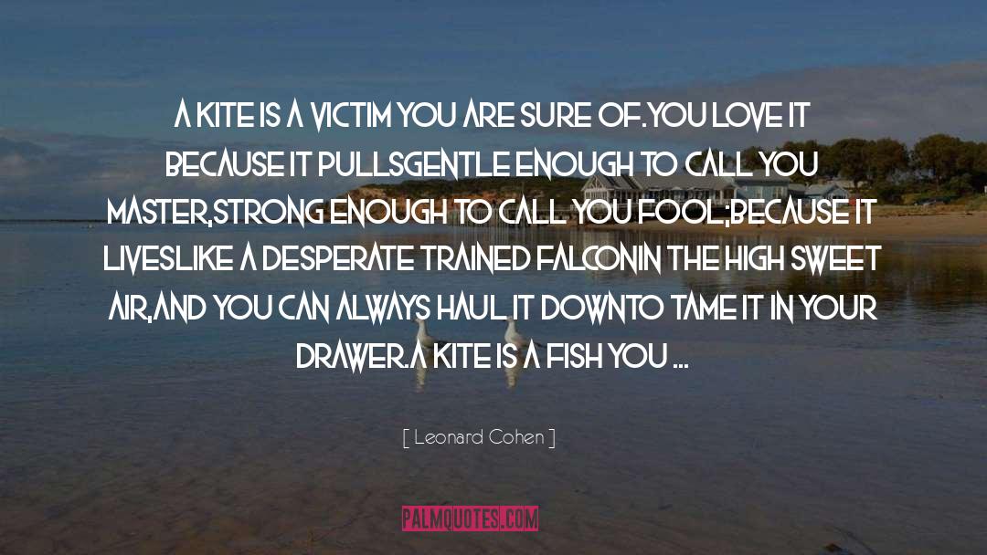 Leonard Cohen Quotes: A kite is a victim