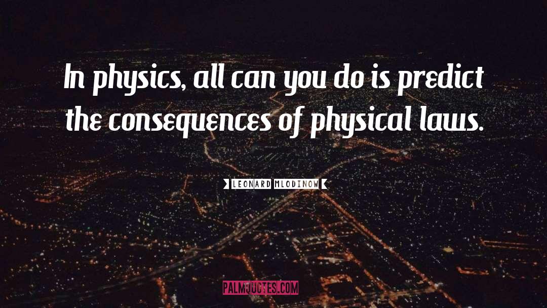 Leonard Mlodinow Quotes: In physics, all can you