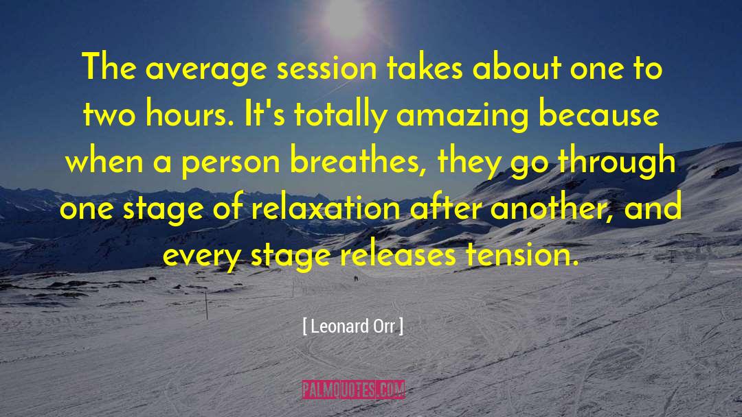 Leonard Orr Quotes: The average session takes about