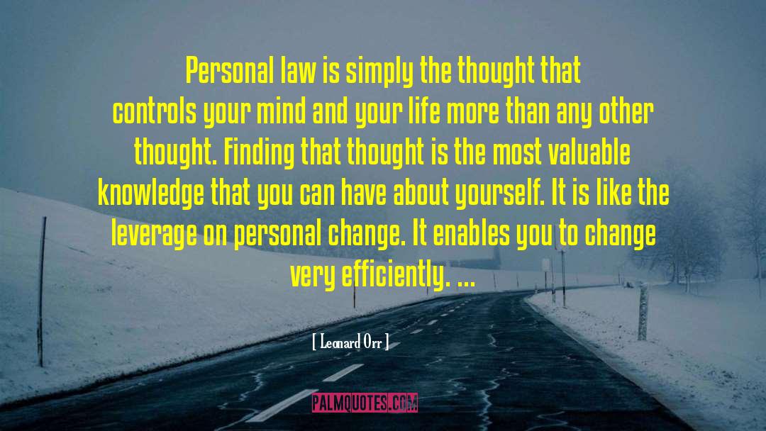 Leonard Orr Quotes: Personal law is simply the