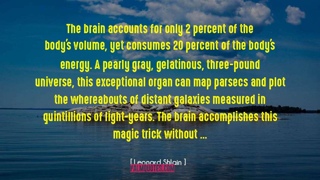 Leonard Shlain Quotes: The brain accounts for only