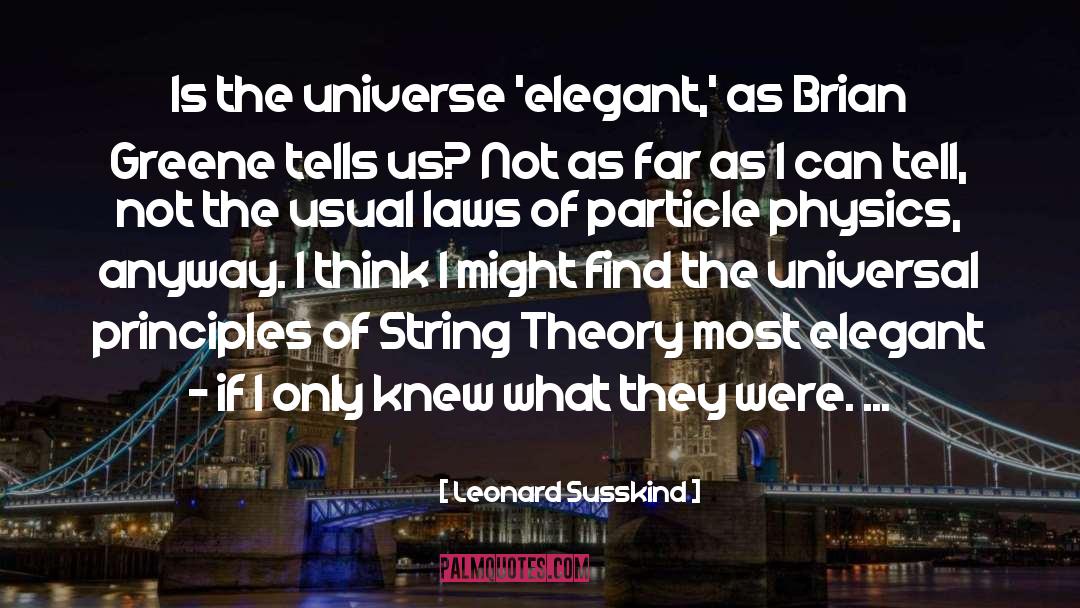 Leonard Susskind Quotes: Is the universe 'elegant,' as