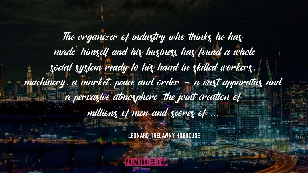 Leonard Trelawny Hobhouse Quotes: The organizer of industry who