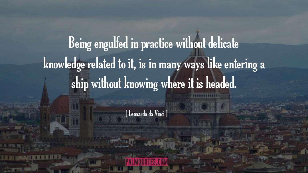 Leonardo Da Vinci Quotes: Being engulfed in practice without