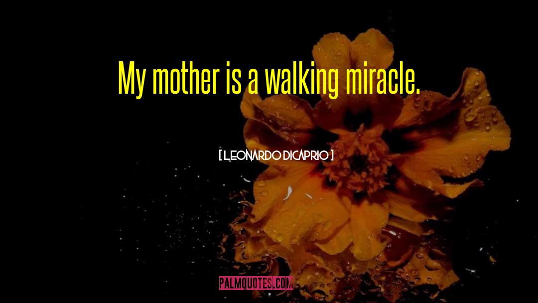 Leonardo DiCaprio Quotes: My mother is a walking