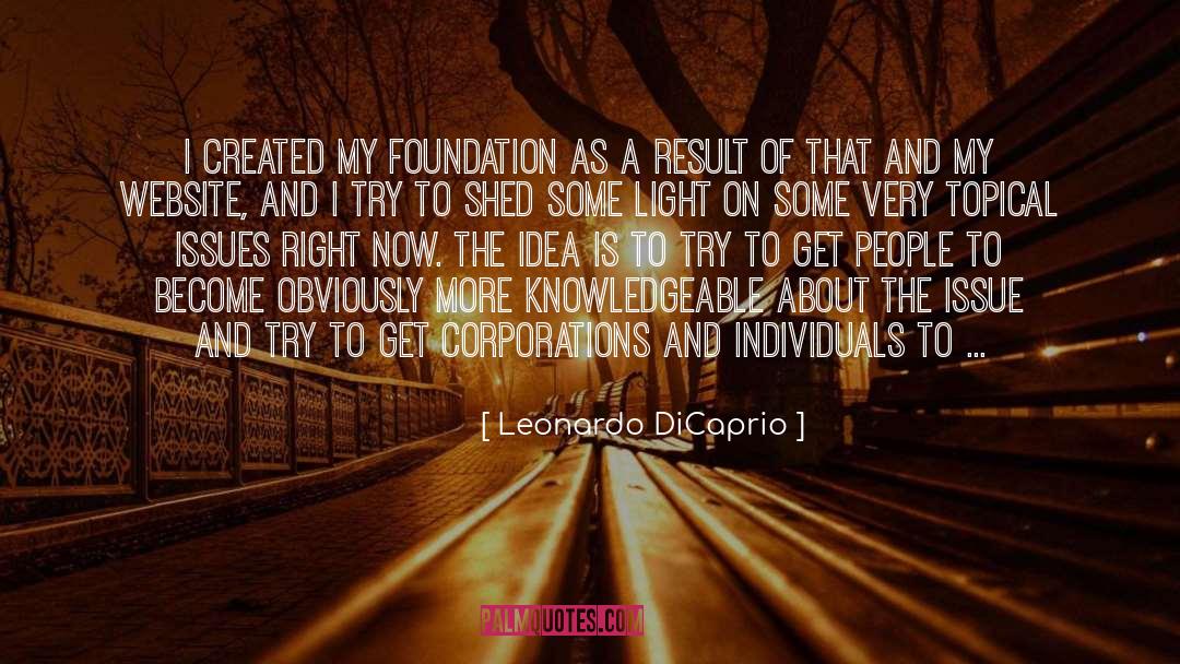 Leonardo DiCaprio Quotes: I created my foundation as