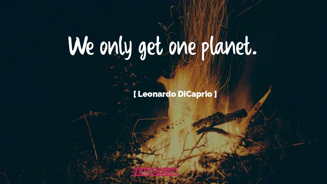 Leonardo DiCaprio Quotes: We only get one planet.