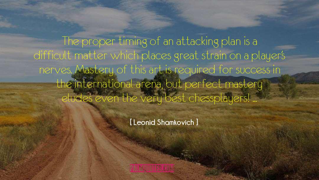 Leonid Shamkovich Quotes: The proper timing of an
